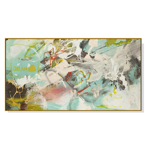 Wall Art 50cmx100cm Dream Dream Gold Frame Canvas - Main Image
