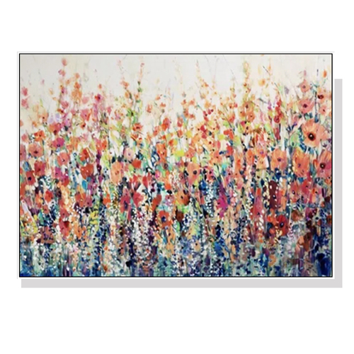 Wall Art 70cmx100cm Flourish Of Spring White Frame Canvas - Main Image