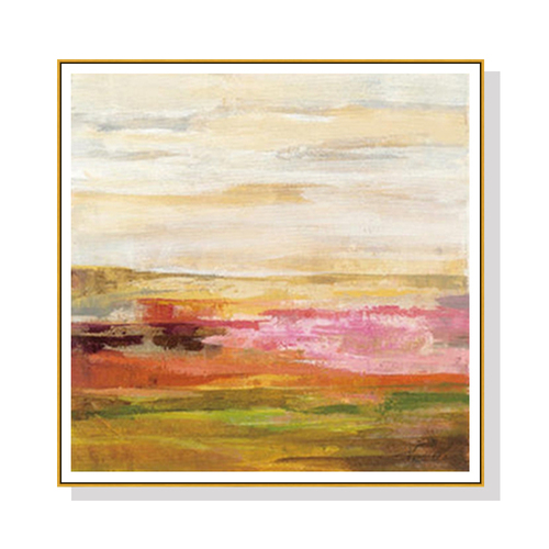 Wall Art 70cmx70cm Blooming Field Gold Frame Canvas - Main Image