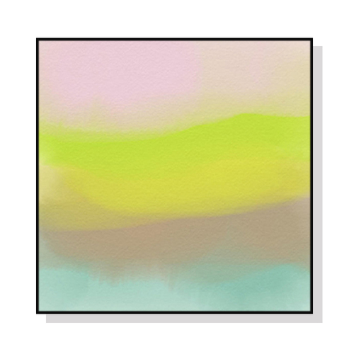 Wall Art 90cmx90cm Colorful Watercolor Black Frame Canvas - Main Image