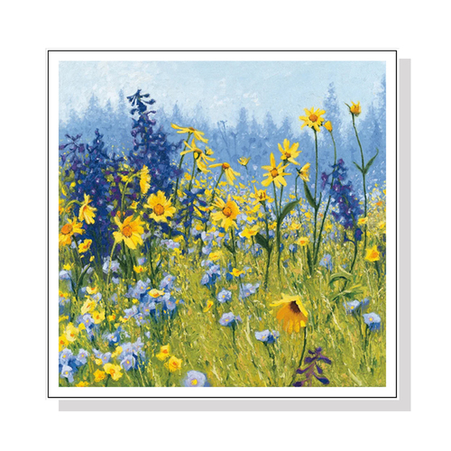Wall Art 60cmx60cm Joyful In July White Frame Canvas - Main Image