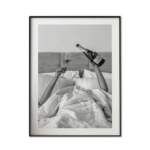 Wall Art 40cmx60cm Vintage Fashion Feminist Picture, Black Frame Canvas - Main Image