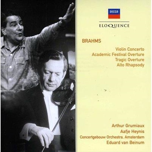 Brahms: Violin Concerto - Grumiaux, Arthur: Aafje Hey Cd Album - Main Image