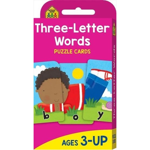 Three-letter Words : School Zone Puzzle Cards - Main Image