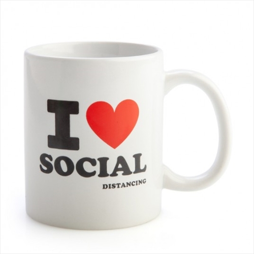 I Heart Social Distancing Coffee Mug - Main Image