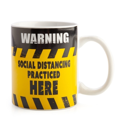 Social Distancing Warning Sign Coffee Mug - Main Image
