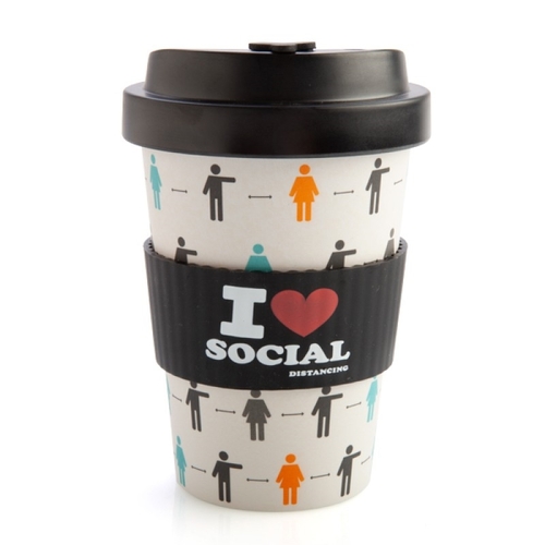 I Heart Social Distancing Eco-to-Go Bamboo Cup - Main Image