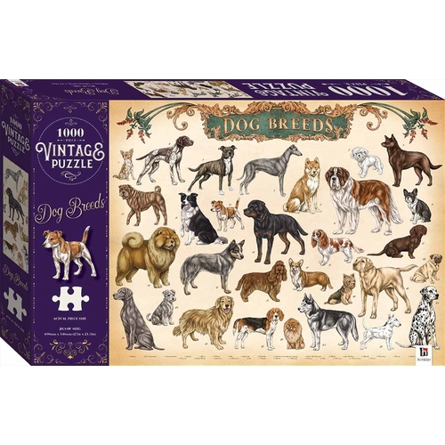 Vintage Puzzle - Dog Breeds 1000 Piece Puzzle - Main Image