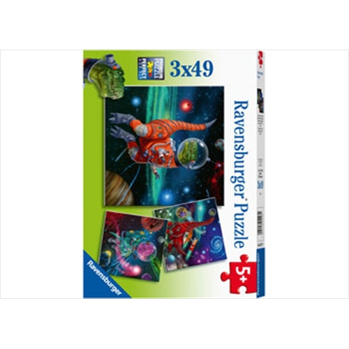 Dinosaurs In Space 3 X 49 Piece Puzzle - Main Image