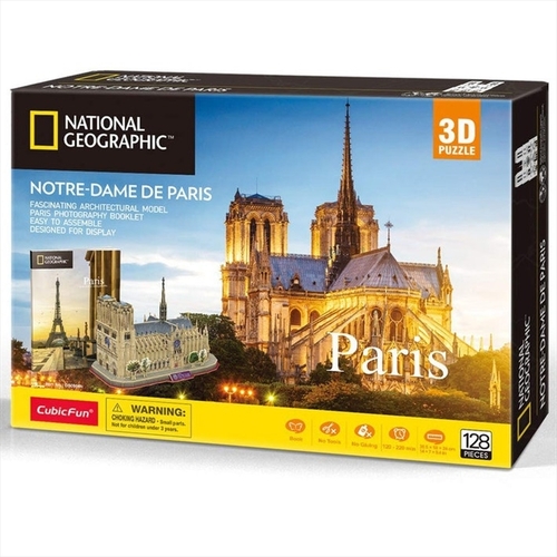 National Geographic - Paris Notre Dame 3D Puzzle - 128 Piece - Main Image