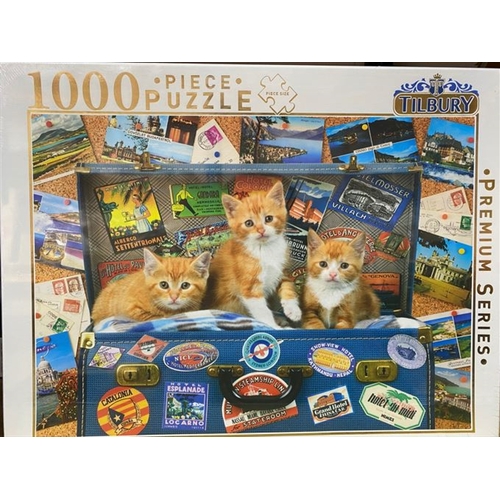 Kittens In Suitcase Comical Animals 1000 Piece Puzzle - Main Image