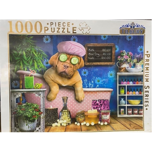 Puppy In Bath Comical Animals 1000 Piece Puzzle - Main Image