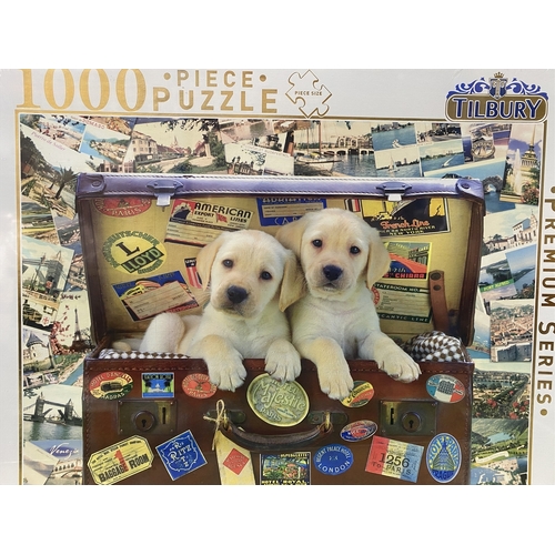 Puppies In Suitcase - 1000 Piece Puzzle - Main Image