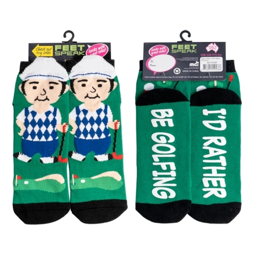 Golfer Feet Speak Socks - Main Image