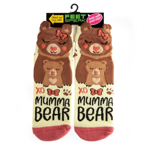 Mumma Bear Feet Speak Socks - Main Image