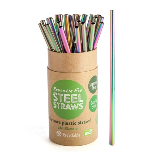 Rainbow Metallic Steel Straw 8mm - Main Image