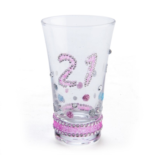 21st Birthday Sparkle Shot Glass - Main Image