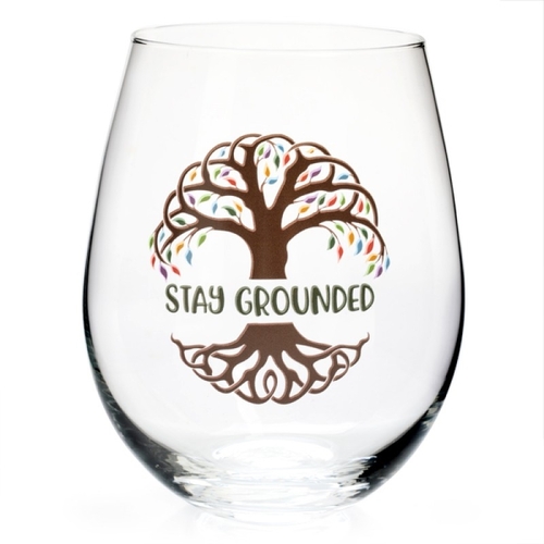 Tree Of Life Stay Grounded Stemless Glass - Main Image