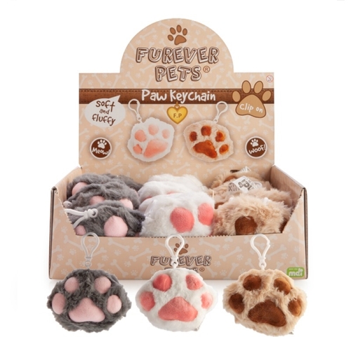 Furever Pets Cat Paw Plush Keychain - Assorted (SENT AT RANDOM) - Main Image