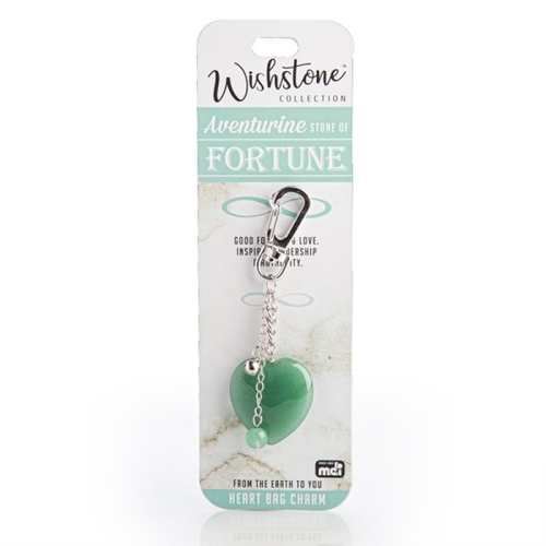 Wishstone Collection Aventurine Heart Bag Charm - Main Image