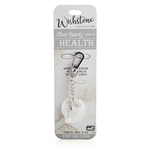 Wishstone Collection Clear Quartz Heart Bag Charm - Main Image