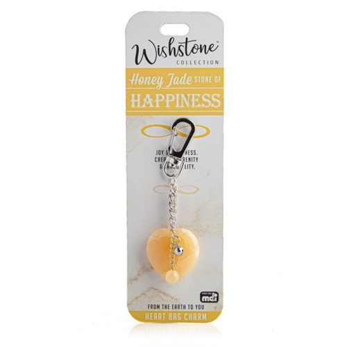 Honey Jade Heart Bag Charm - Main Image