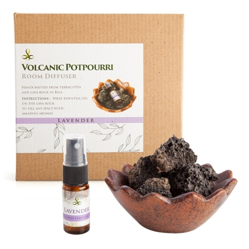 Volcanic Room Diffuser in Terracotta Bowl - Lavender - Main Image
