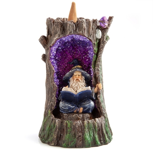 Wizard in Geode Tree LED Backflow Incense Burner - Main Image