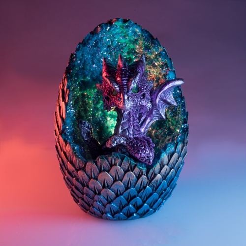 Purple Baby Dragon Crystal Egg LED Light - Main Image
