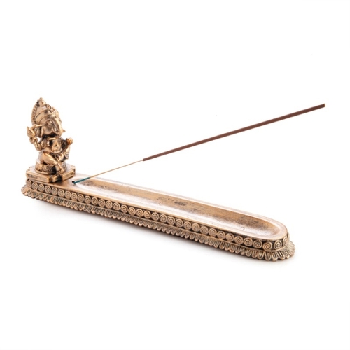 Gold Ganesha Incense Burner - Main Image