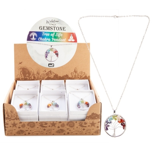 Gemstone Tree of Life Chakra Pendant (SENT AT RANDOM) - Main Image