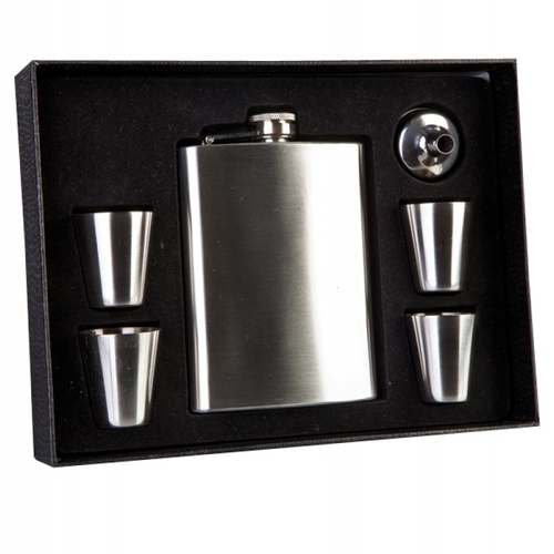 Flask Set with Four Shot Glasses - Main Image