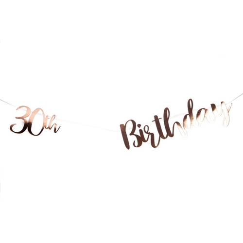 30th Birthday Rose Gold Bunting - Main Image
