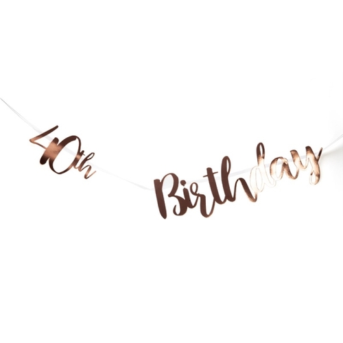 50th Birthday Rose Gold Bunting - Main Image