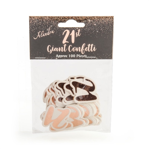 21st Rose Gold Giant Confetti (100 pcs) - Main Image