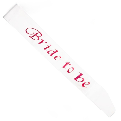 White Bride To Be Flashing Sash - Main Image