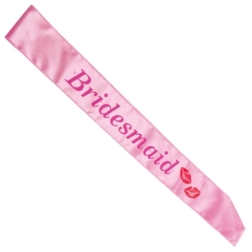 Pink Bridesmaid Flashing Sash - Main Image