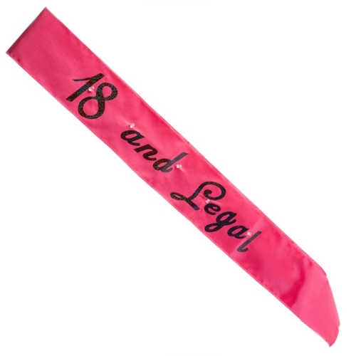 Hot Pink 18 Legal Flashing Sash - Party accessories - Main Image