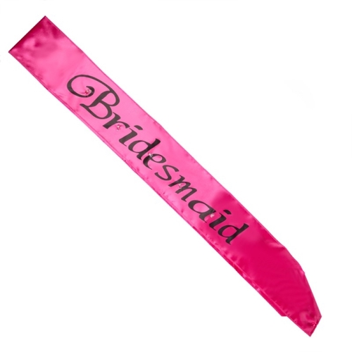 Hot Pink Bridesmaid Flashing Sash - Main Image