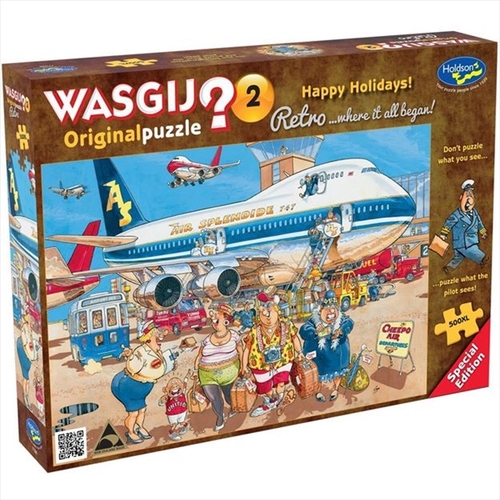Wasgij 500 Piece XL Puzzle - Original Retro Happy Holidays - Main Image