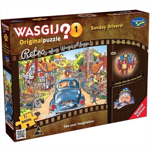 Wasgij 500 Piece XL Puzzle - Original Retro Sunday Drivers - Main Image