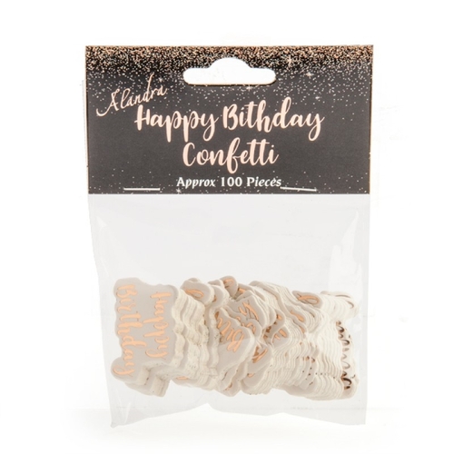 Rose Gold Giant Confetti Happy - Main Image