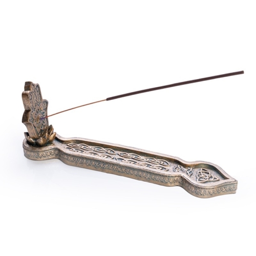 Hamsa Gold Incense Burner - Main Image
