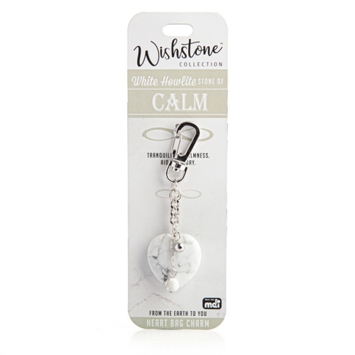 Wishstone Collection White Howlite Heart Bag Charm - Main Image
