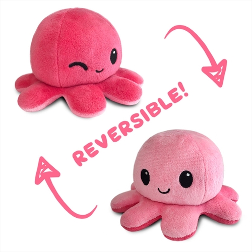 Reversible Plushie - Octopus Happy/Wink - Main Image