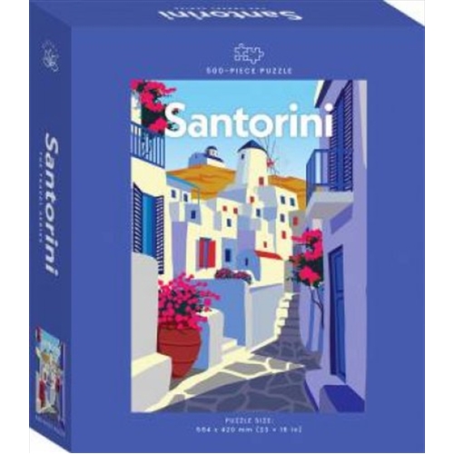 Santorini Travel Poster 500 Piece Puzzle - Main Image