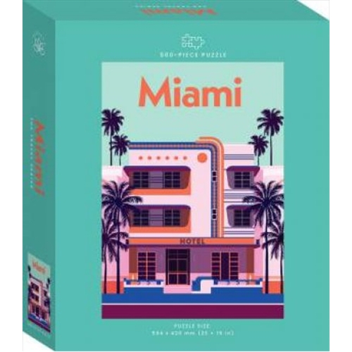 Miami Travel Poster 500 Piece Puzzle - Main Image