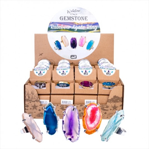 Gemstone Rainbow Agate Filigree Ring (SENT AT RANDOM) - Main Image