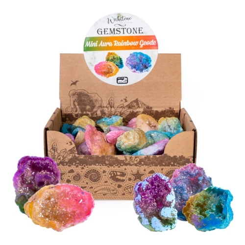 Gemstone Mini Rainbow Aura Geode (SENT AT RANDOM) - Main Image