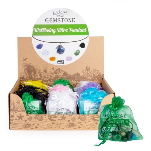 Gemstone Wellbeing Wire Pendant (SENT AT RANDOM) - Main Image